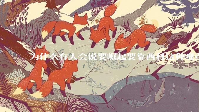 为什么有人会说要崛起要靠西科这种观点呢？